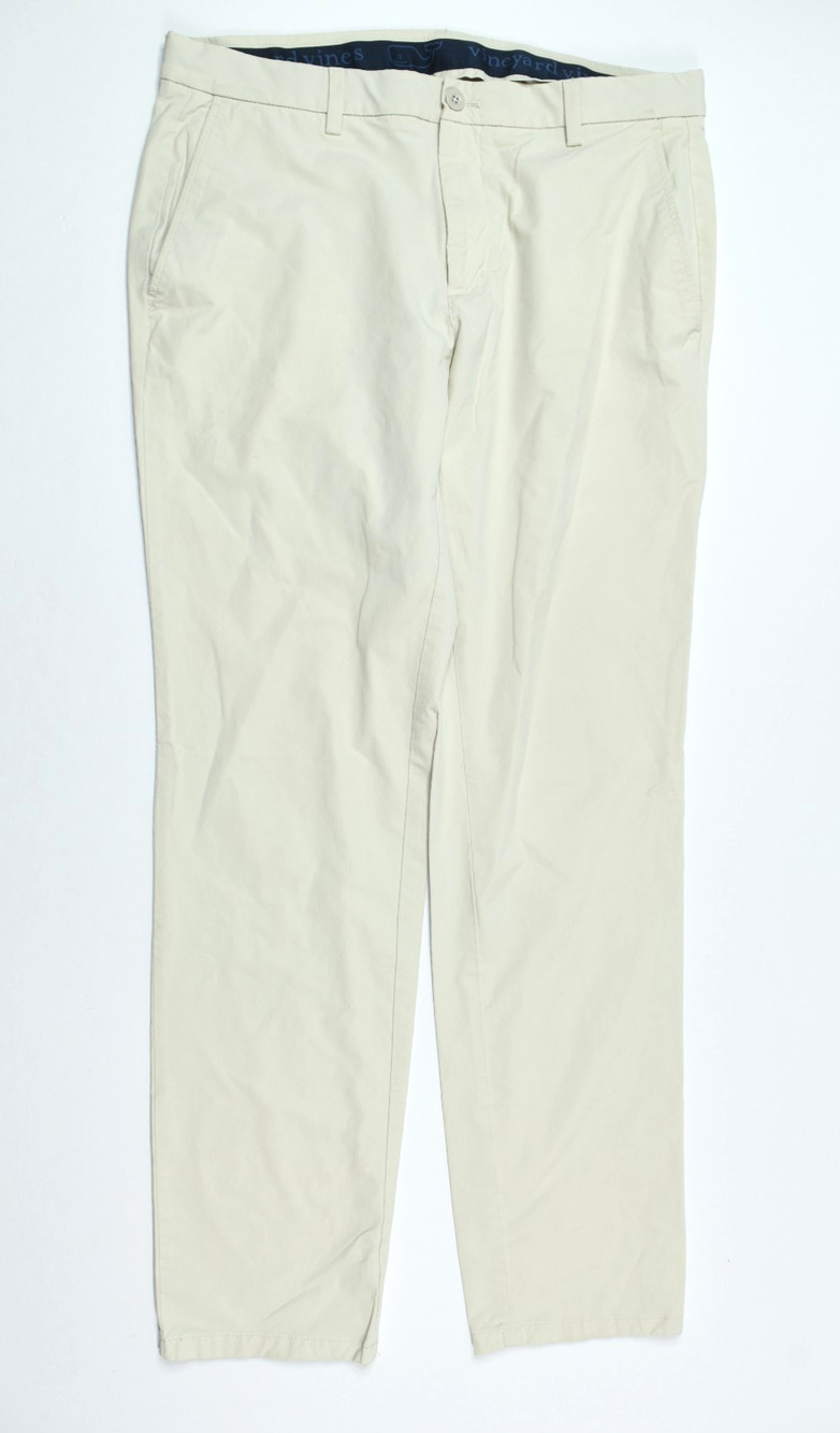 Vineyard Vines Performance Pants Mens 36x34 Tan Slim Fit Straight Leg Stretch